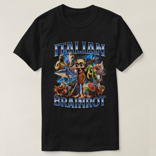 Italian Brainrot Meme Collage Art Tシャツ (デザイン正面)