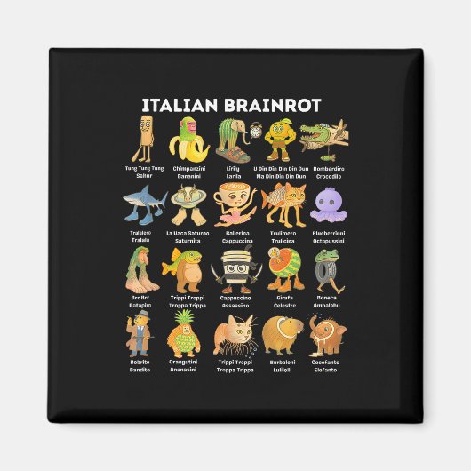 Italian Brainrot Meme For Kids Boy Men Women  マグネット (正面)