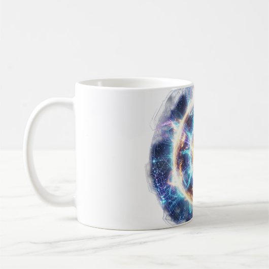 Italian Brainrot Pizza Chaos – Cyberpunk コーヒーマグカップ (左)