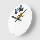 Italian Brainrot Spaghetti Glitch | Viral ラウンド壁時計 (傾斜)