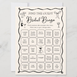 Italian Bridal Shower Find the Guest Bingo Game 招待状