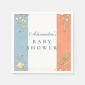 Italian Café Doodle Baby Shower スタンダードカクテルナプキン (正面)