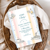 Italian Café Doodle Baby Shower 招待状