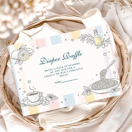 Italian Café Doodle Diapper Raffle エンクロージャーカード