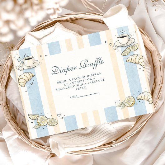 Italian Café Doodle Stripesr Diapper Raffle エンクロージャーカード