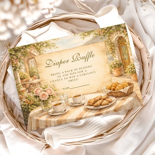 Italian Café Garden Diapper Raffle エンクロージャーカード