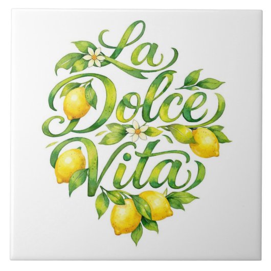 Italian Ceramic Lemon La Dolce Vita タイル (正面)