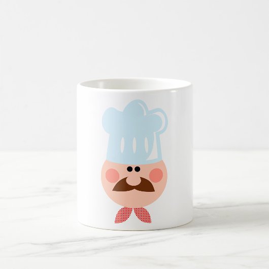 Italian Chef Face with Mustache and Hat コーヒーマグカップ