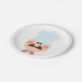 Italian Chef Face with Mustache and Hat ペーパープレート (アングル)
