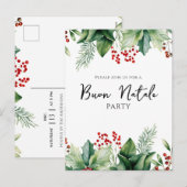 Italian Christmas Buon Natale Party シーズンポストカード (正面/裏面)