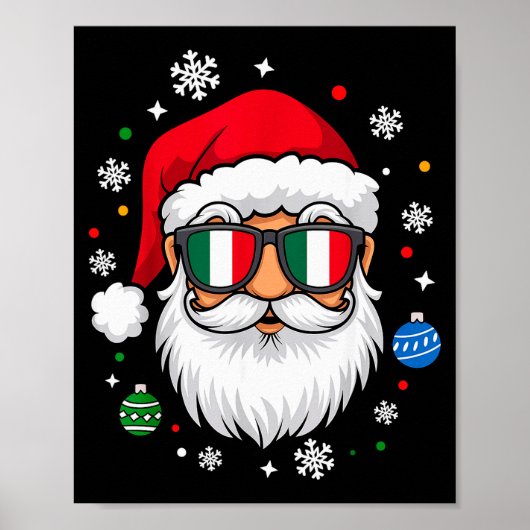 Italian Christmas Pajama Funny Italian Matching Fa ポスター (正面)