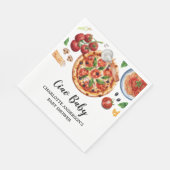 Italian Ciao Baby Pizza Red Baby Shower  スタンダードランチョンナプキン (角)