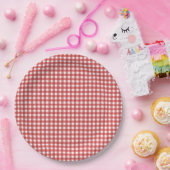 Italian Ciao Baby Red Checkered Baby Shower  ペーパープレート (パーティー)