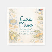 Italian Ciao Miss Bridal Shower スタンダードカクテルナプキン (正面)