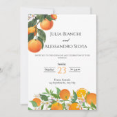 Italian Citrus Orange Blossom Wedding Invitation 招待状 (正面)