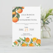 Italian Citrus Orange Blossom Wedding Invitation 招待状 (スタンド正面)