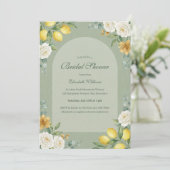 Italian Citrus Sage Green Bridal Shower 招待状 (スタンド正面)