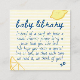 Italian Citrus Yellow Gingham Baby Library エンクロージャーカード