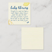 Italian Citrus Yellow Gingham Baby Library エンクロージャーカード (正面/裏面)