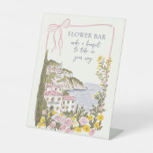Italian Coast Bridal Shower Flower Bar 台座サイン (正面)