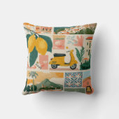 Italian Coast Collage - Mediterranean Summer Vibe クッション (裏面)