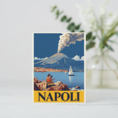 Italian Coast Naples Vesuvius Artwork ポストカード (スタンド正面)