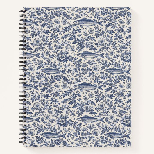 Italian Coastal Sardine Floral Notebook  ノートブック (正面)