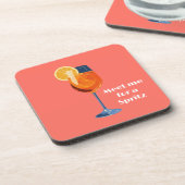 Italian Cocktail Drink Vintage Retro Happy Hour コースター (左側)