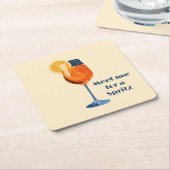 Italian Cocktail Drink Vintage Retro Happy Hour スクエアペーパーコースター (アングル)