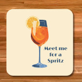 Italian Cocktail Drink Vintage Retro Happy Hour スクエアペーパーコースター