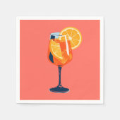 Italian Cocktail Happy Hour Vintage Retro Abstract スタンダードカクテルナプキン (正面)