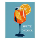 Italian Cocktail Happy Hour Vintage Retro Abstract ポスター (正面)