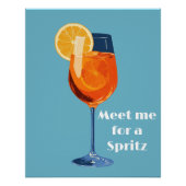 Italian Cocktail Happy Hour Vintage Retro Abstract ポスター (正面)