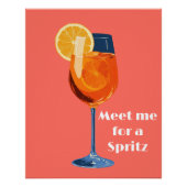 Italian Cocktail Happy Hour Vintage Retro Abstract ポスター (正面)