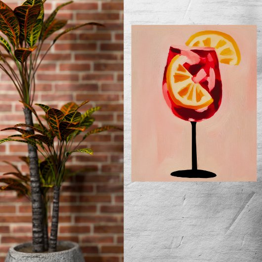 Italian Cocktail Happy Hour Vintage Retro Abstract ポスター