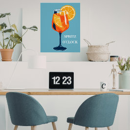 Italian Cocktail Happy Hour Vintage Retro Abstract ポスター