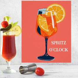 Italian Cocktail Happy Hour Vintage Retro Abstract ポスター