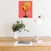 Italian Cocktail Happy Hour Vintage Retro Abstract ポスター