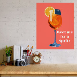 Italian Cocktail Happy Hour Vintage Retro Abstract ポスター