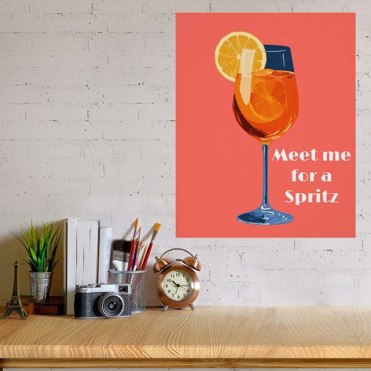 Italian Cocktail Happy Hour Vintage Retro Abstract ポスター