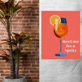 Italian Cocktail Happy Hour Vintage Retro Abstract ポスター