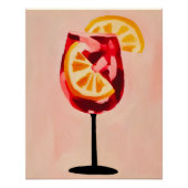 Italian Cocktail Happy Hour Vintage Retro Abstract ポスター (正面)