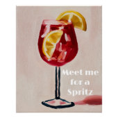 Italian Cocktail Happy Hour Vintage Retro Abstract ポスター (正面)