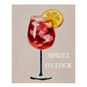 Italian Cocktail Happy Hour Vintage Retro Abstract ポスター (正面)