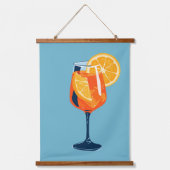 Italian Cocktail Happy Hour Vintage Retro Abstract 吊り下げ型タペストリー (正面)
