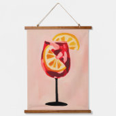 Italian Cocktail Happy Hour Vintage Retro Abstract 吊り下げ型タペストリー (正面)