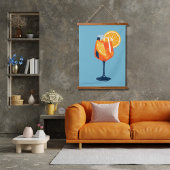 Italian Cocktail Happy Hour Vintage Retro Abstract 吊り下げ型タペストリー