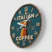 Italian Coffee ラージ壁時計 (傾斜)