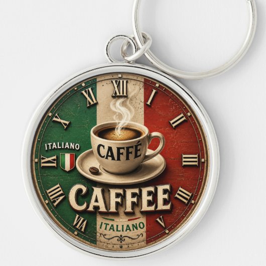 Italian Coffee Rustic Kitchen Vintage Espresso キーホルダー (正面)