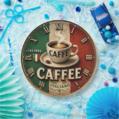 Italian Coffee Rustic Kitchen Vintage Espresso ペーパープレート (パーティー)